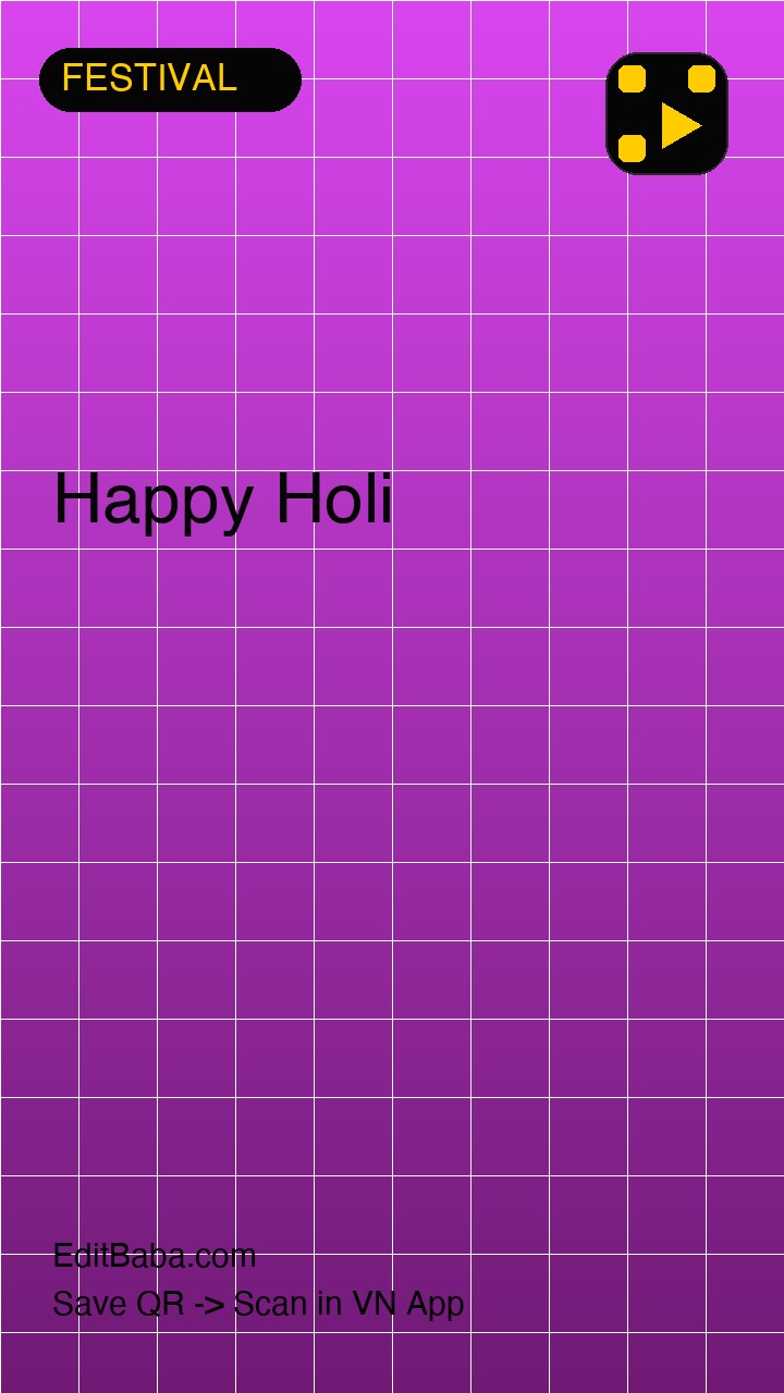 Happy Holi VN code template preview