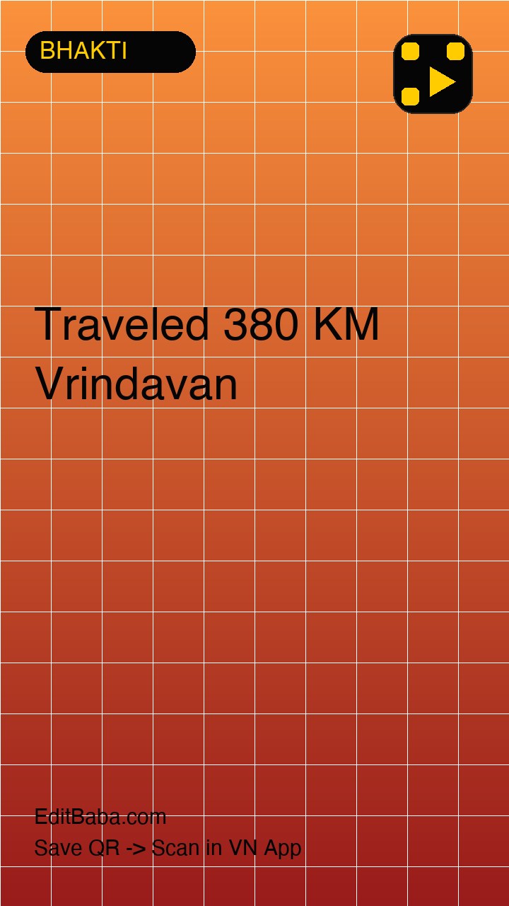 Traveled 380 KM Vrindavan VN code template preview