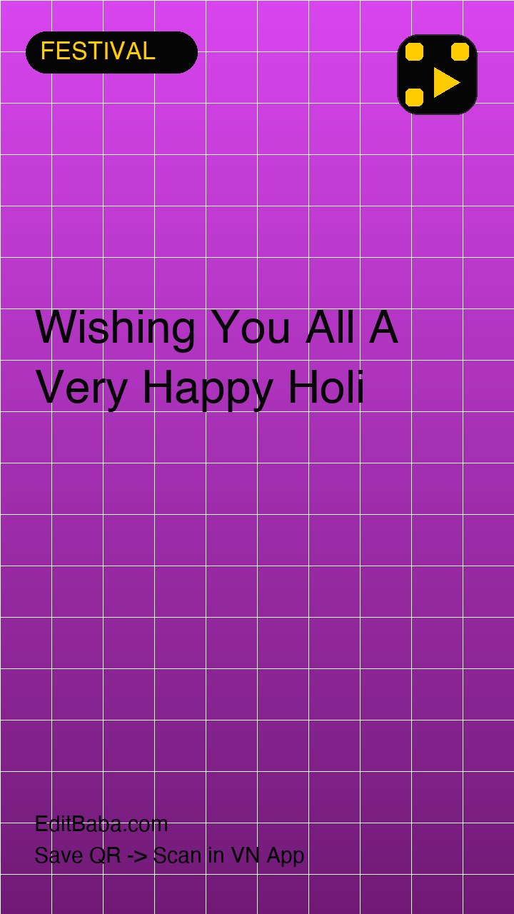 Wishing You All A Very Happy Holi VN code template preview
